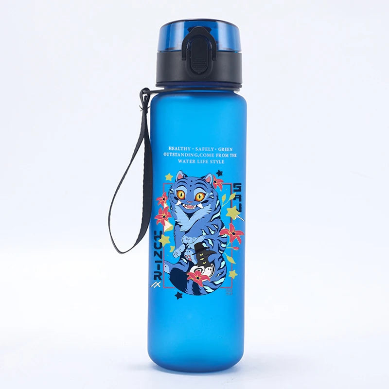 K Pop Demon Hunters Water Bottle Girls Summer Sports Large Capacity Water Bottle Kawaii Cartoon Figure Printed Plastic Bottles
