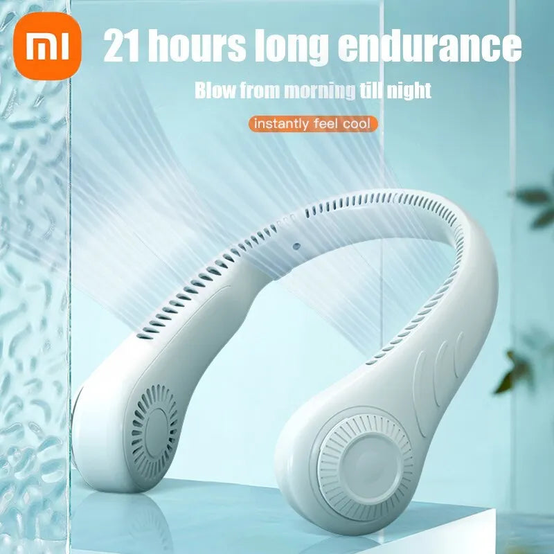 Xiaomi New Hanging Neck Fan 360 Degrees Hanging Neck Fan Portable Cooling Fan USB Bladeless Surround Air Outlet Rechargeable
