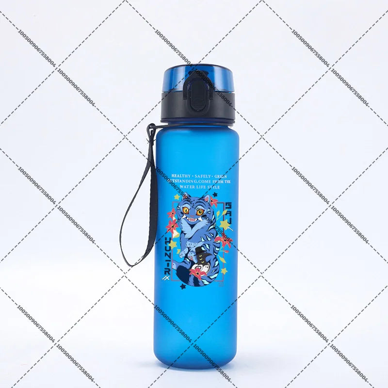 KPop Demon Hunters 650ml Water Bottles Anime Sanding Drinking Cup Straw Portable Cute Sport Glass School Travel Outdoor Supplies