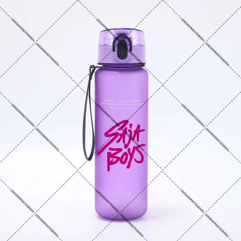 KPop Demon Hunters 650ml Water Bottles Anime Sanding Drinking Cup Straw Portable Cute Sport Glass School Travel Outdoor Supplies