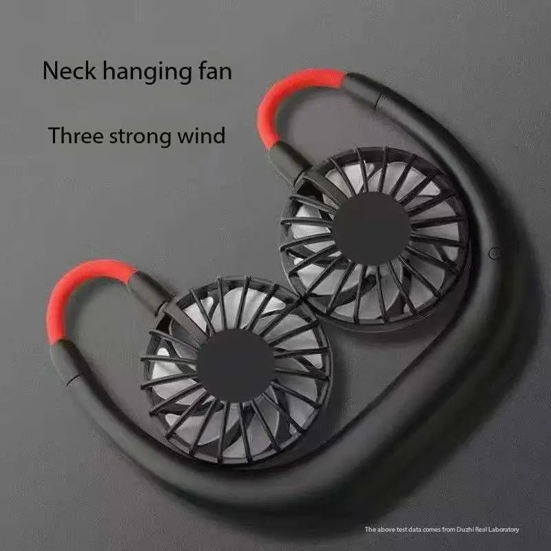 Portable Neck Fan,USB Hands Free Neck Hanging Rechargeable Mini Sports3-Speed Adjustable Neck Dual Fan Home OfficeOutdoor Travel