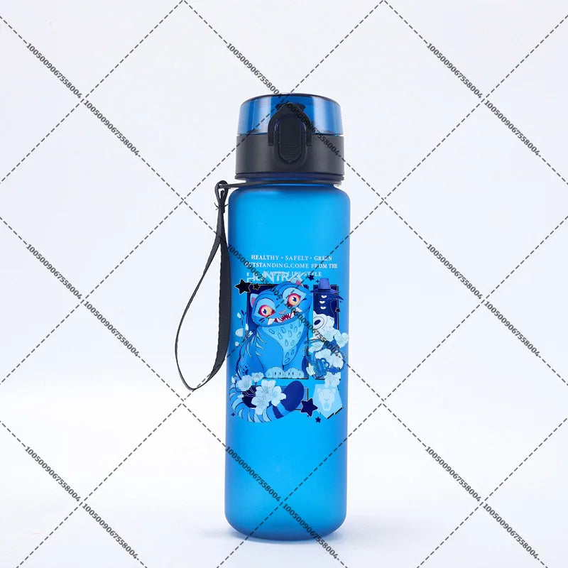 KPop Demon Hunters 650ml Water Bottles Anime Sanding Drinking Cup Straw Portable Cute Sport Glass School Travel Outdoor Supplies