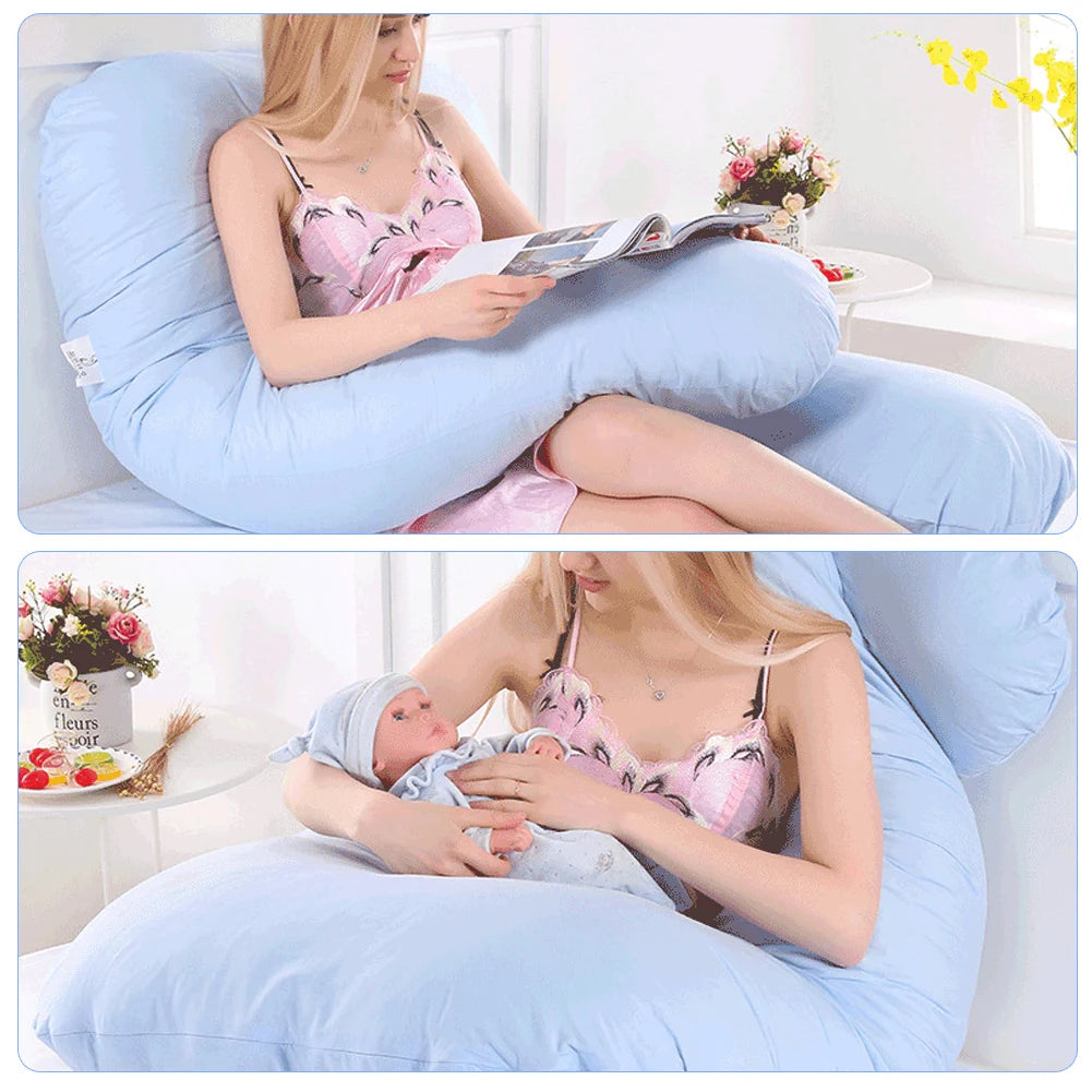 U-Shaped Pillow Cover Full Body Support U-Shaped Pillow Cotton Pillowcase Comfy Breathable Pillow Case For Room Nap pillow Case
