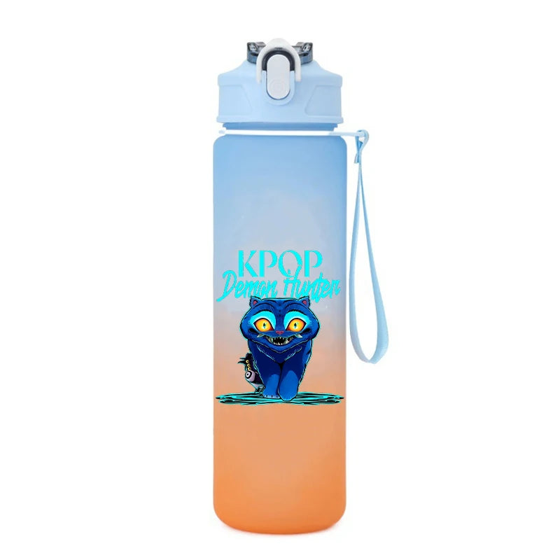 Kpop Demon Hunter Water Bottle with Straw 750ml Kids Summer Anime Cup Girls Boys Outdoor Sport Mug School Office Accessory Gift