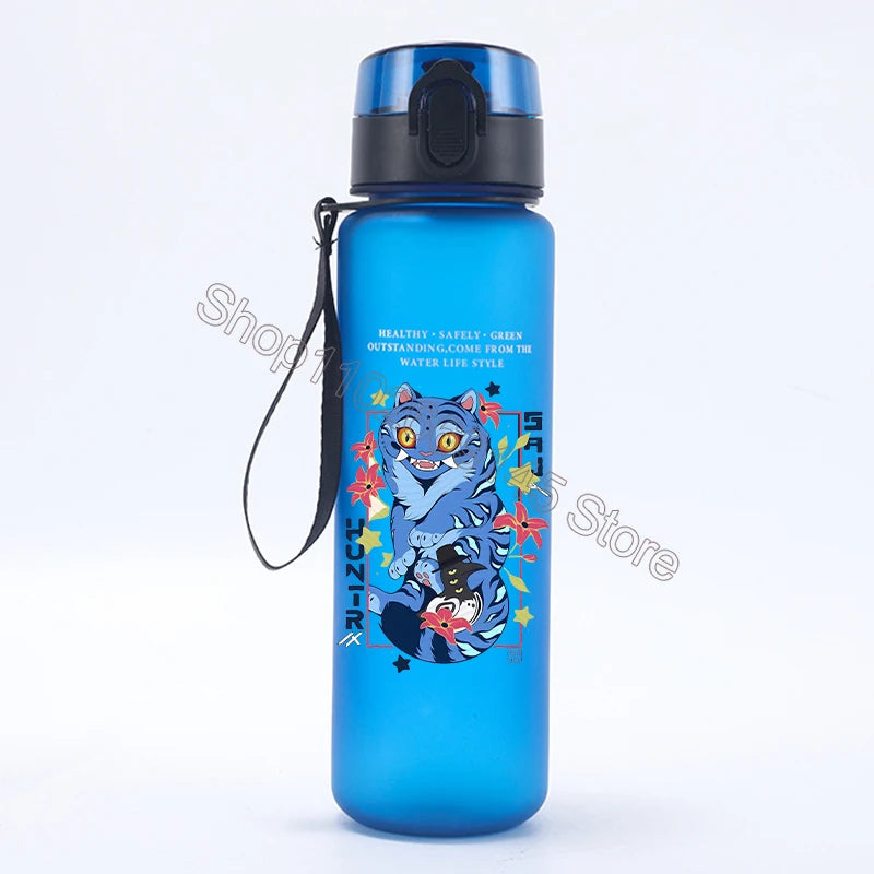 K Pop Demon Hunters Water Bottle Girls Summer Sports Large Capacity Water Bottle Kawaii Cartoon Figure Printed Plastic Bottles