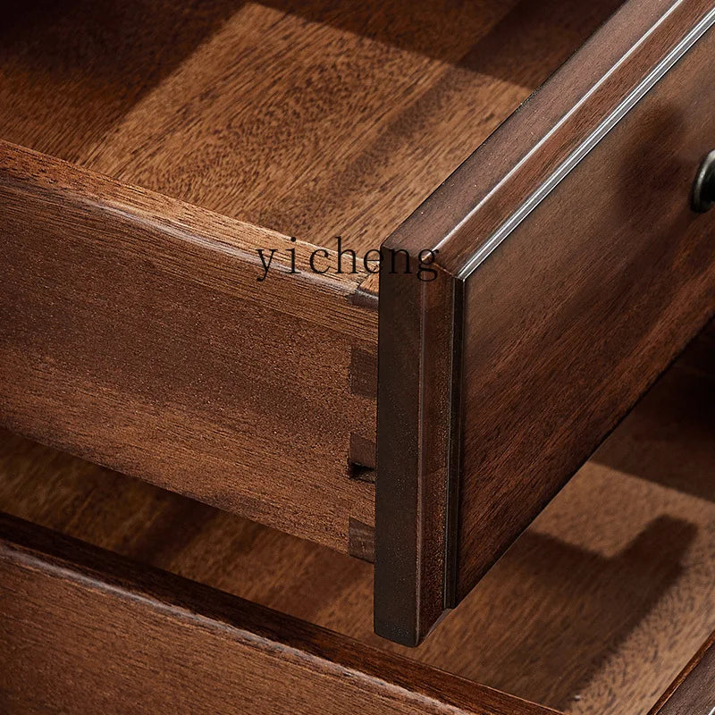 XL black walnut American retro study desk all solid wood exquisite desk with drawers