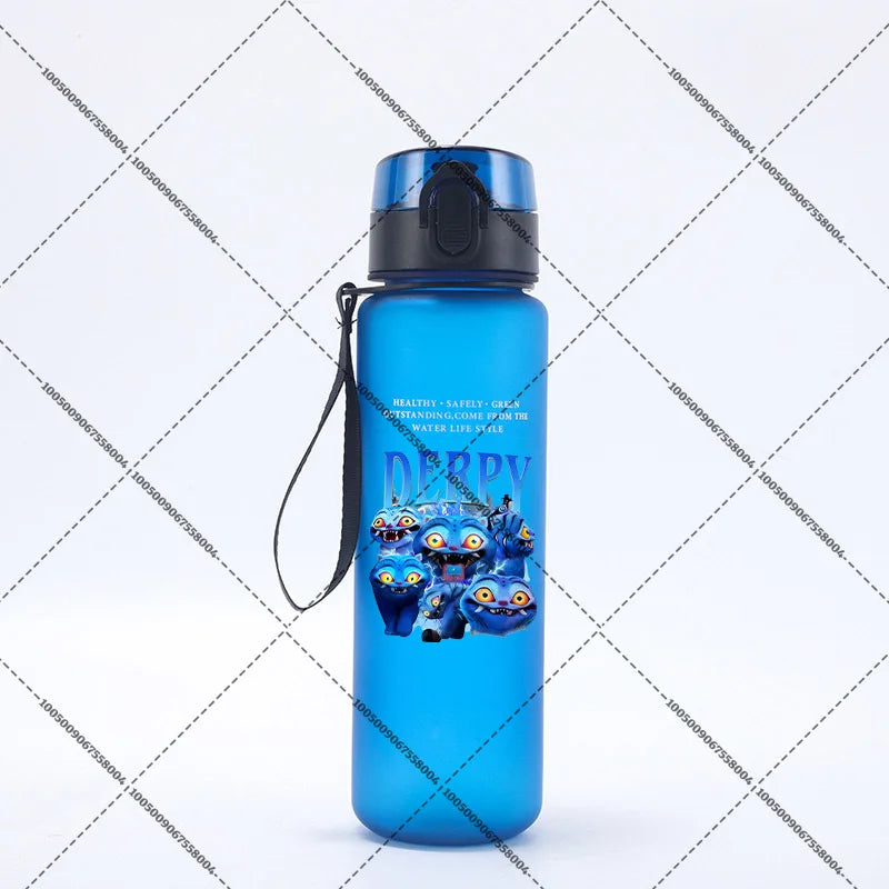 KPop Demon Hunters 650ml Water Bottles Anime Sanding Drinking Cup Straw Portable Cute Sport Glass School Travel Outdoor Supplies