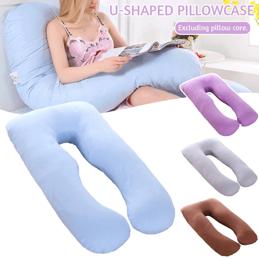 U-Shaped Pillow Cover Full Body Support U-Shaped Pillow Cotton Pillowcase Comfy Breathable Pillow Case For Room Nap pillow Case