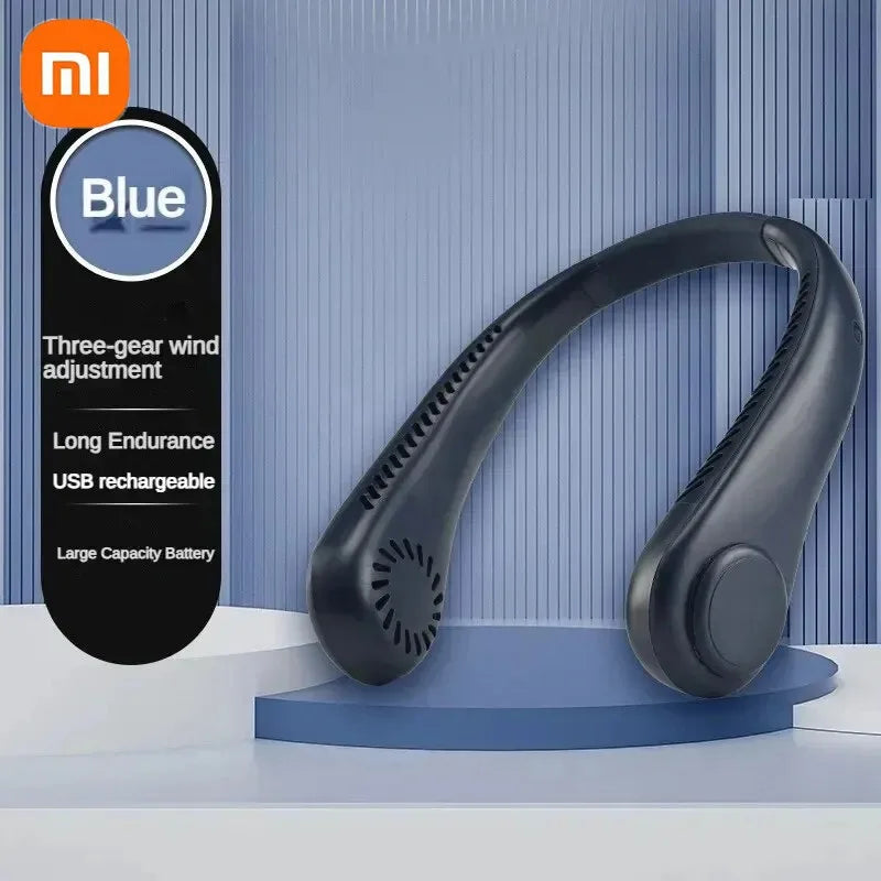 Xiaomi New Hanging Neck Fan 360 Degrees Hanging Neck Fan Portable Cooling Fan USB Bladeless Surround Air Outlet Rechargeable